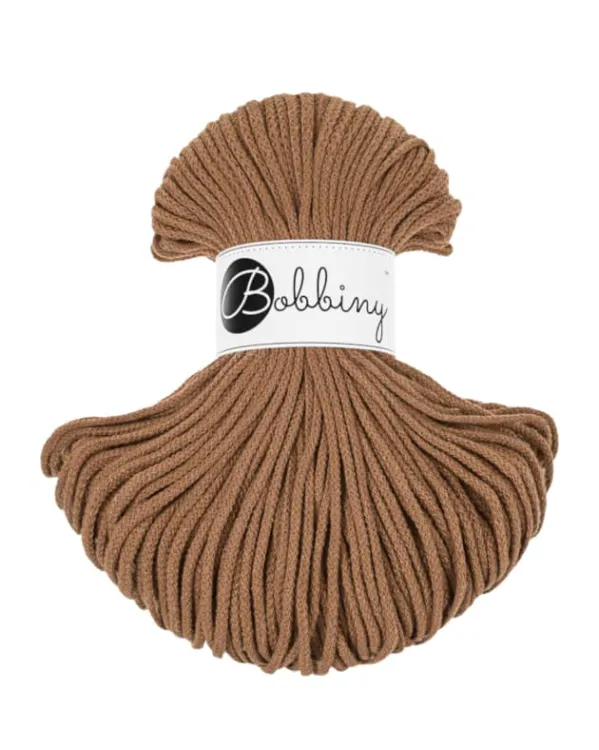 sznurek bawełniany 3mm, Bobbiny, kolor caramel