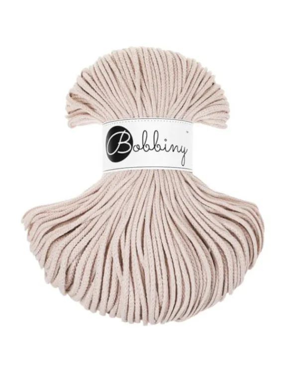 sznurek bawełniany 3mm, Bobbiny, kolor nude