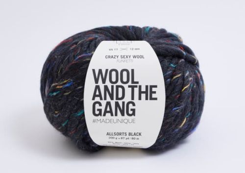 włóczka Crazy Sexy Wool, Wool And The Gang, Funfetti, kolor Allsorts Black