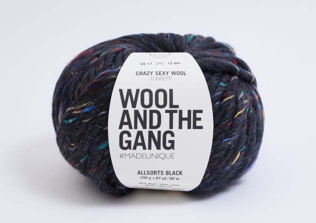 włóczka Crazy Sexy Wool, Wool And The Gang, Funfetti, kolor Allsorts Black