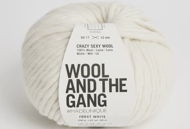 włóczka Crazy Sexy Wool, Wool And The Gang, kolor frost white