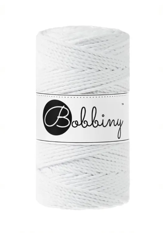 sznurek do makramy, 3ply, Bobbiny, kolor biały