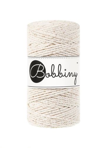 sznurek do makramy, 3ply, Bobbiny, kolor naturalne złoto