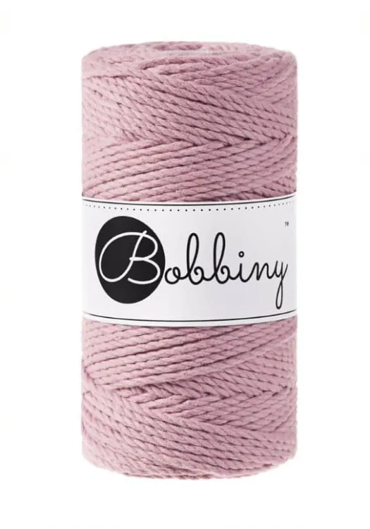 sznurek do makramy, 3ply, Bobbiny, kolor brudny róż