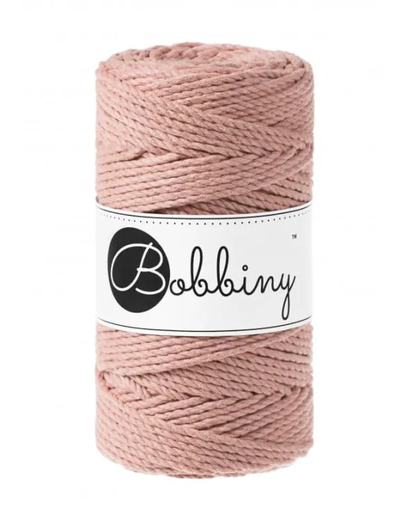 sznurek do makramy, 3ply, Bobbiny, kolor różowe złoto