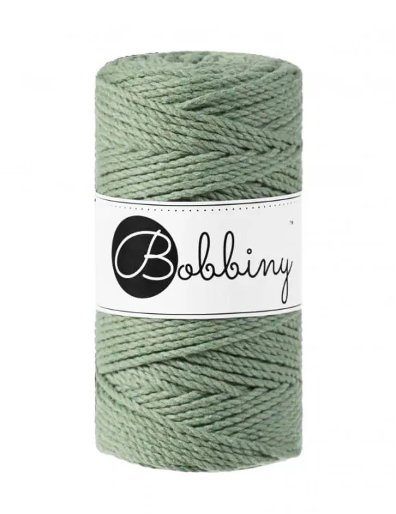 sznurek do makramy, 3ply, Bobbiny, kolor szałwia