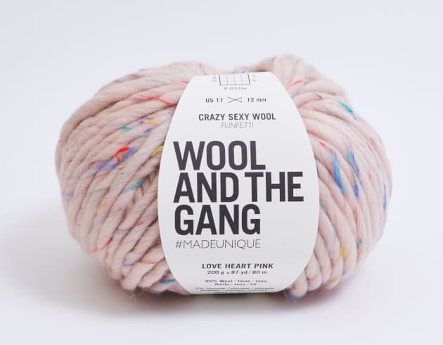 Wool And The Gang, Crazy Sexy Wool, Love Heart Pink, Funfetti