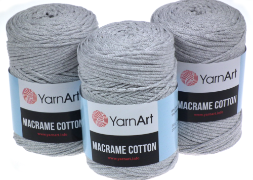 Sznurek 2mm Yarn Art, Macrame Cotton, 756 jasny szary