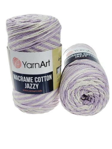 Sznurek, Yarnart, Macrame Cotton Jazzy, kolor 1226, liliowy, ecru