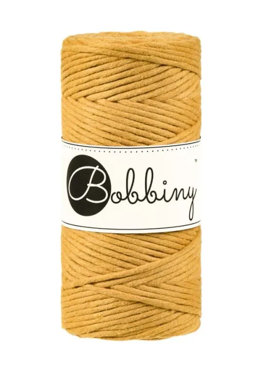 Sznurek do makramy, Bobbiny, kolor musztardowy, 3mm