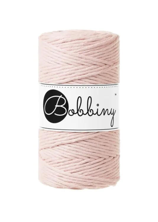 Sznurek do makramy, Bobbiny, kolor pastelowy róż, 3mm