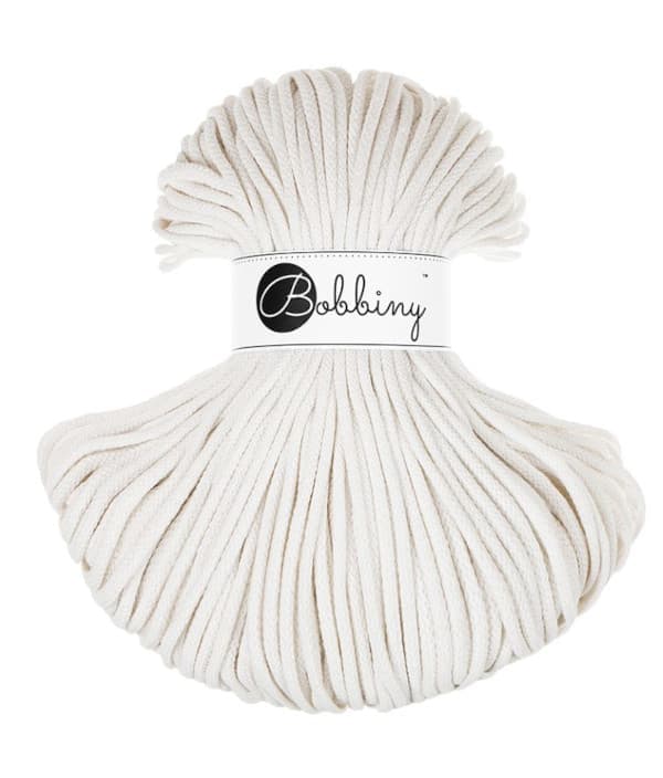Sznurek bawełniany 5mm, Bobbiny, Off White, 100m