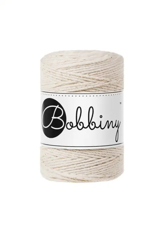 Sznurek 3ply, Bobbiny, naturalne złoto/golden natural, 1,5mm