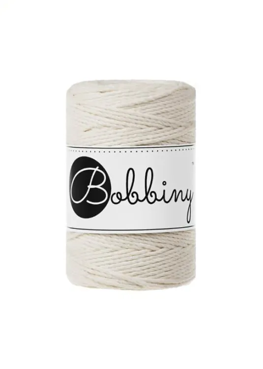 Sznurek 3ply, Bobbiny, naturalny/natural, 1,5mm