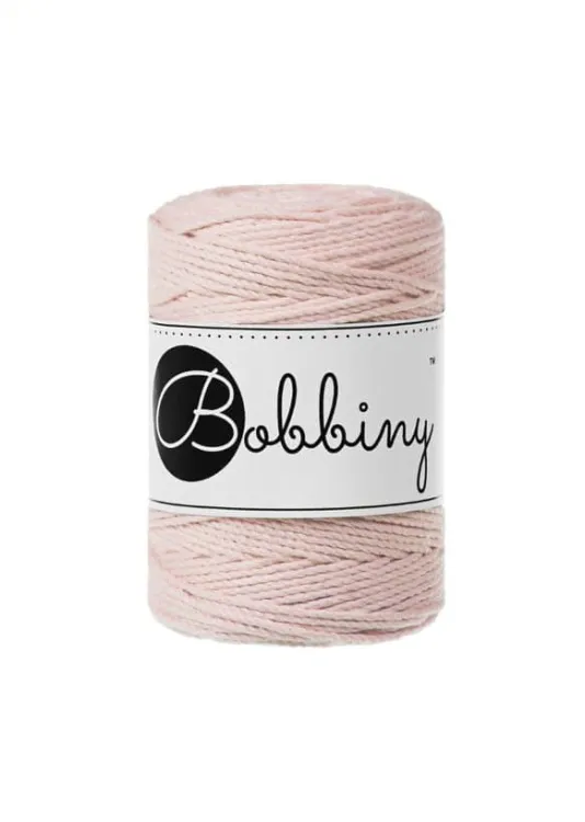 Sznurek 3ply, Bobbiny, pastelowy róż/pastel pink, 1,5mm