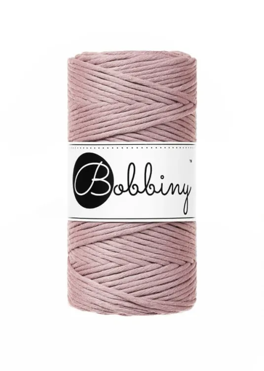 Sznurek do makramy, Bobbiny, wrzosowy/mauve 3mm