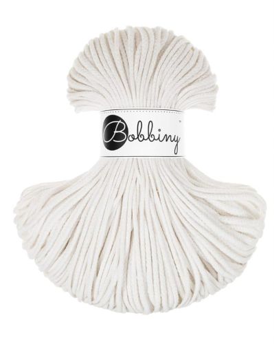 Sznurek bawełniany 3mm, Bobbiny, złamana biel/ off white