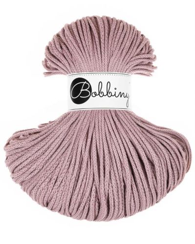 Sznurek bawełniany 3mm, Bobbiny, wrzosowy/mauve