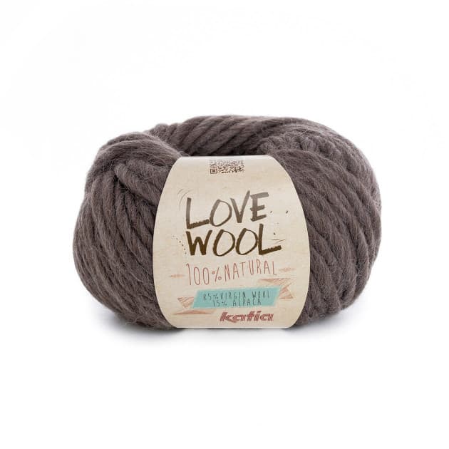 Włóczka, Love Wool, Katia, 103 ciemny brąz