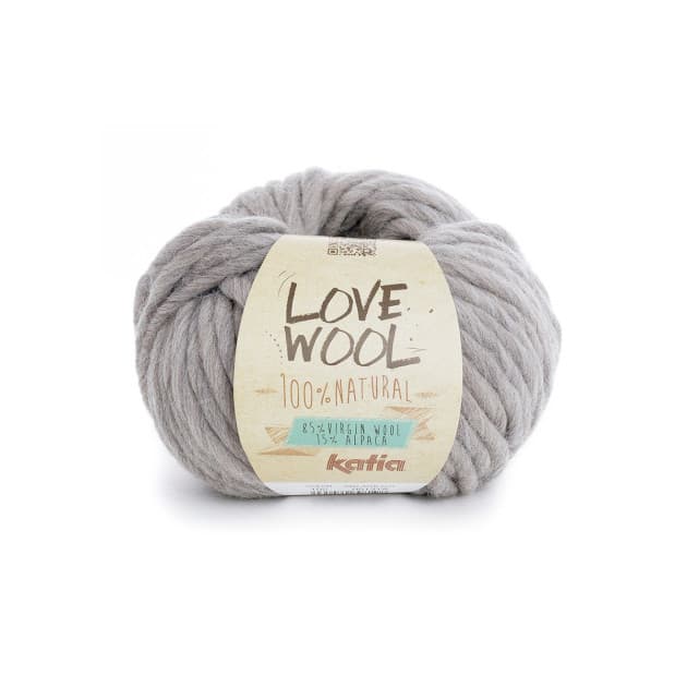 Włóczka, Love Wool, Katia, 105 perłowy jasny szary