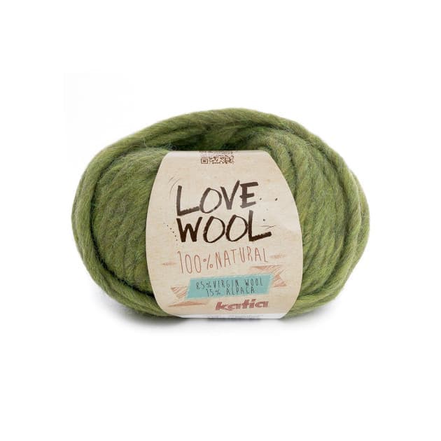 Włóczka, Love Wool, Katia, 113 oliwkowy/ pistacja