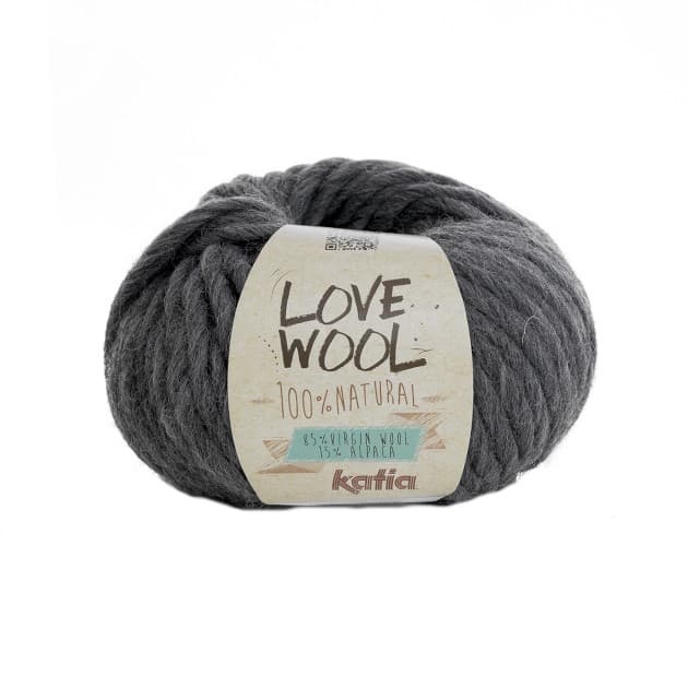 Włóczka, Love Wool, Katia, 107 ciemny szary