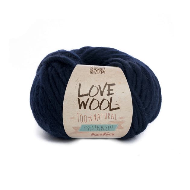 Włóczka, Love Wool, Katia, 121 ciemny niebieski