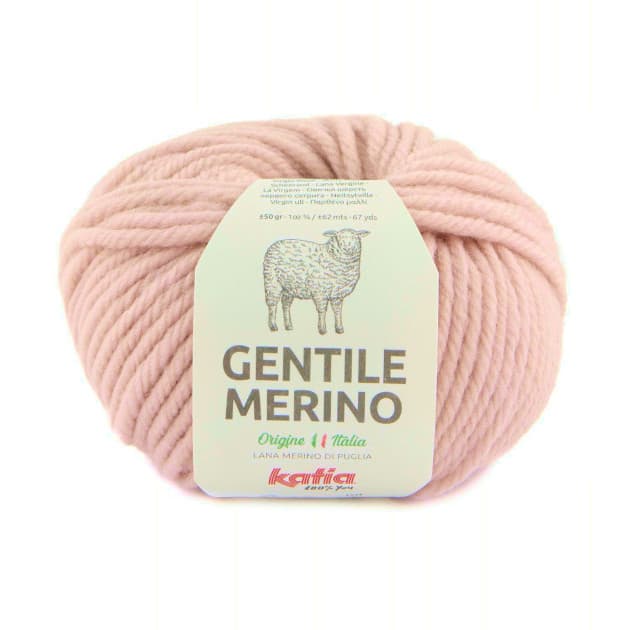 Włóczka, Gentile Merino, Katia, pudrowy róż 86