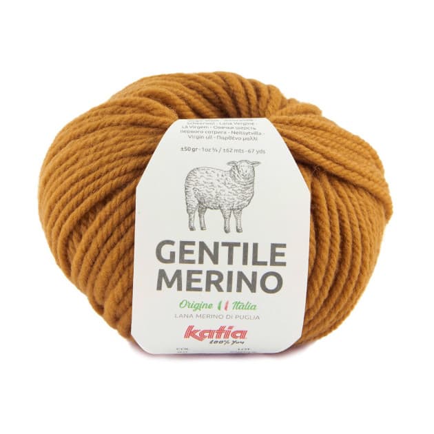 Włóczka, Gentile Merino, Katia, musztardowy 90