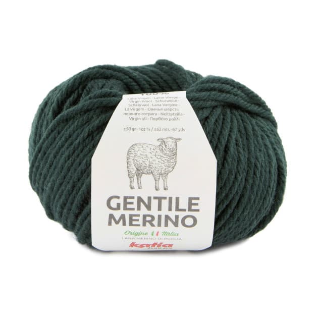 Włóczka, Gentile Merino, Katia, butelkowa zieleń 88