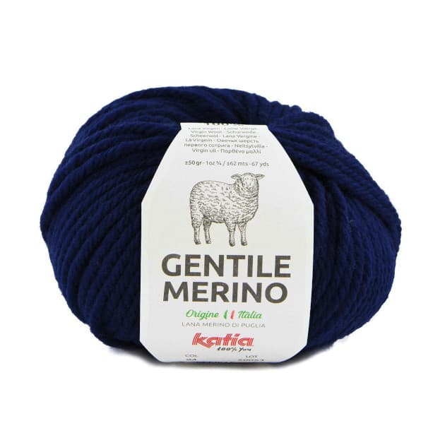 Włóczka, Gentile Merino, Katia, b. ciemny niebieski 94