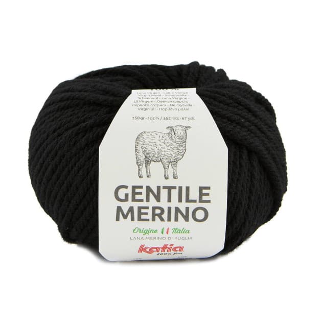 Włóczka, Gentile Merino, Katia, czarny 93