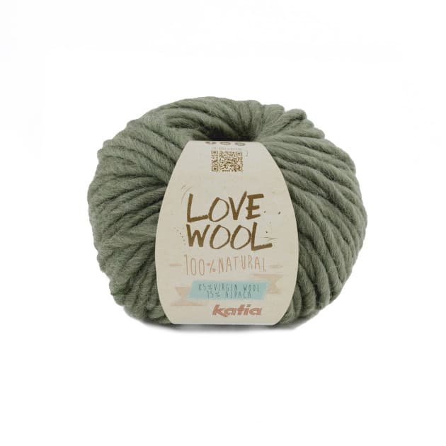 Włóczka, Love Wool Katia, 127 szaro zielony