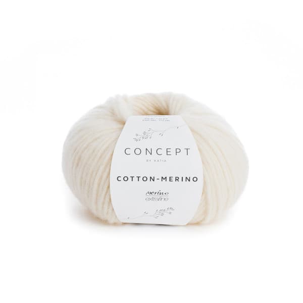 Włóczka, Katia Cotton Merino, 100 ecru