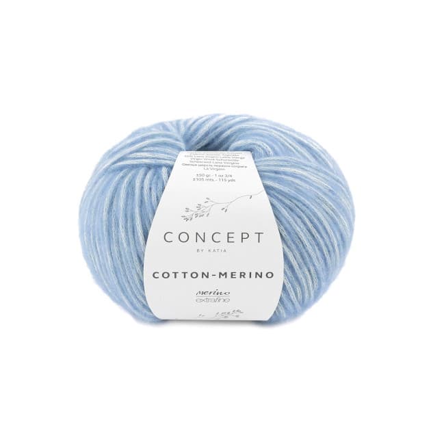Włóczka, Katia Cotton Merino, 131 jasnoniebieski