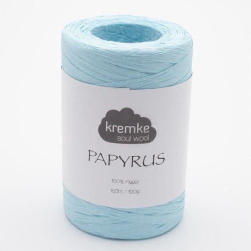 Rafia, Papyrus, Kremke Soul Wool, kolor 19 błękit