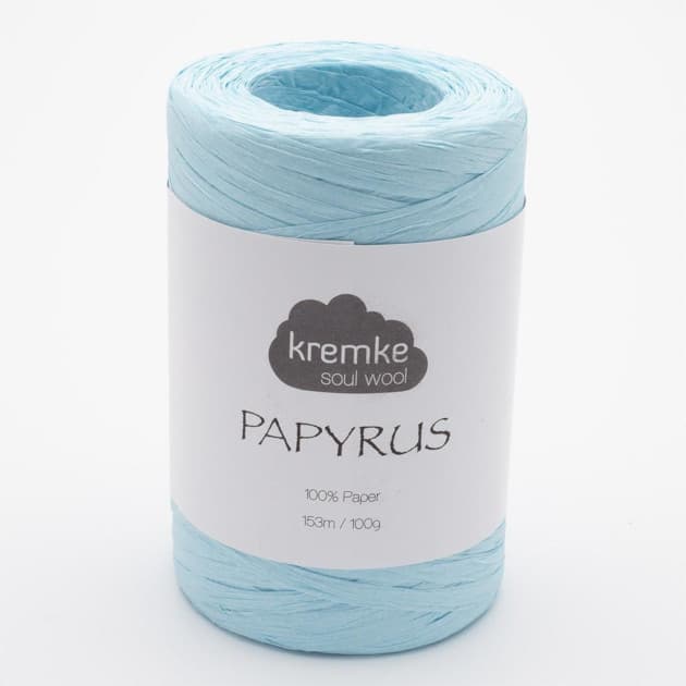 Rafia, Papyrus, Kremke Soul Wool, kolor 19 błękit