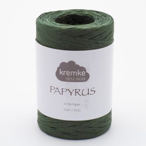 Rafia, Papyrus, Kremke Soul Wool, 62 leśna zieleń