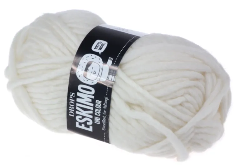 Gruba włóczka, DROPS Eskimo, kolor 01 ecru