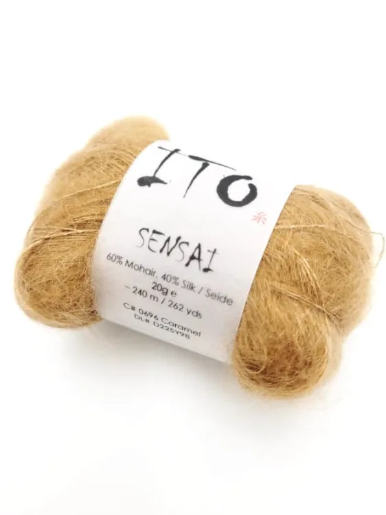 włóczka, ITO Sensai, moher, jedwab, kolor karmelowy, Caramel
