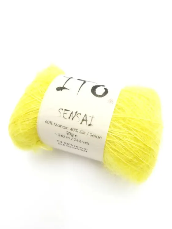 włóczka, ITO Sensai, moher, jedwab, kolor cytrynowy, lemon