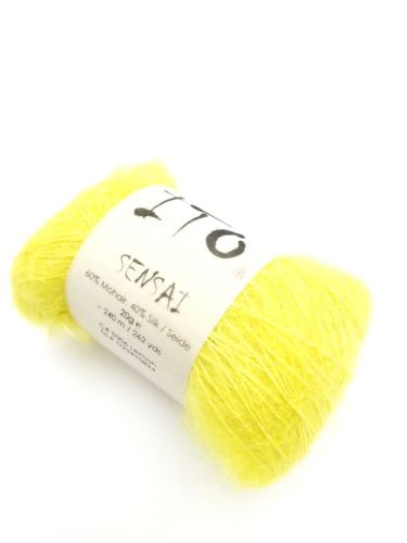 włóczka, ITO Sensai, moher, jedwab, kolor cytrynowy, lemon