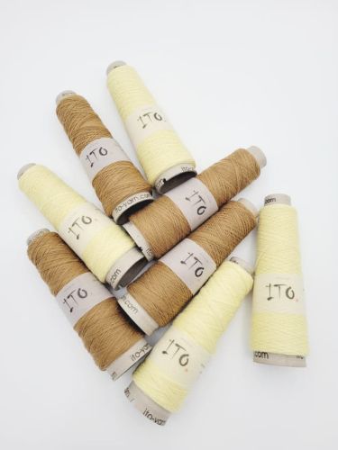włóczka, ITO Kosho, merino, kaszmir, kolory caramel i vanilla