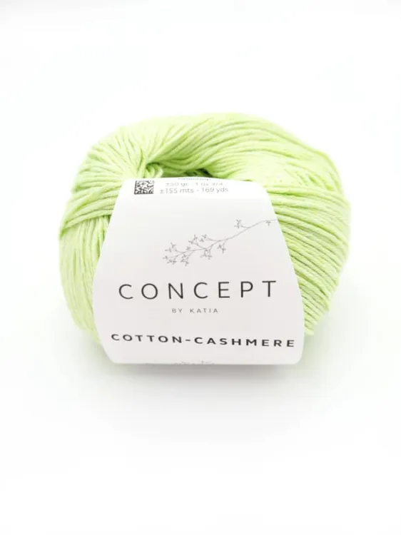 Włóczka, Katia Cotton Cashmere, kolor 76 pistacja