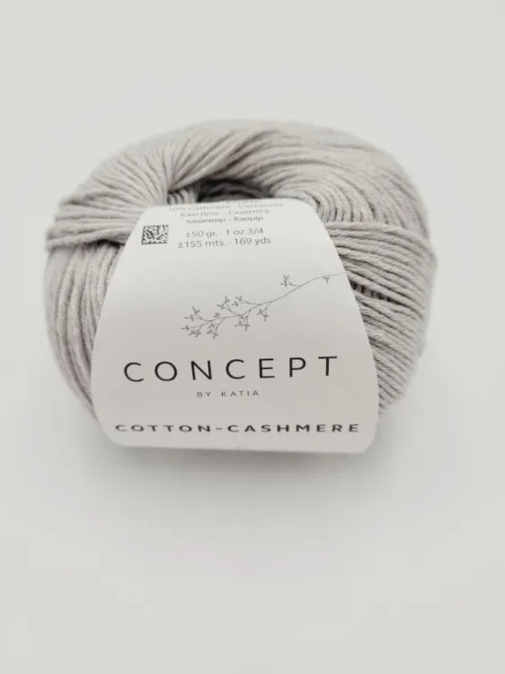 Włóczka, Katia Cotton Cashmere, kolor 56 kamienny szary