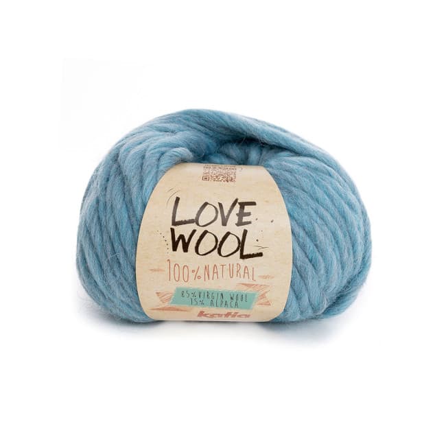 Włóczka, Love Wool Katia, kolor  110 jasny niebieski melanż