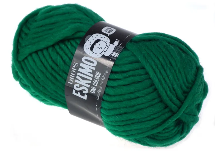 DROPS Eskimo, kolor 25 zielony, Wełna
