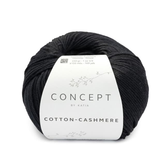 Włóczka, Katia Cotton Cashmere, 89 czarny