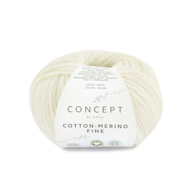 Włóczka, Katia Cotton Merino Fine, 80 ecru