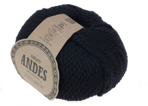 Włóczka DROPS Andes, kolor 8903 czarny